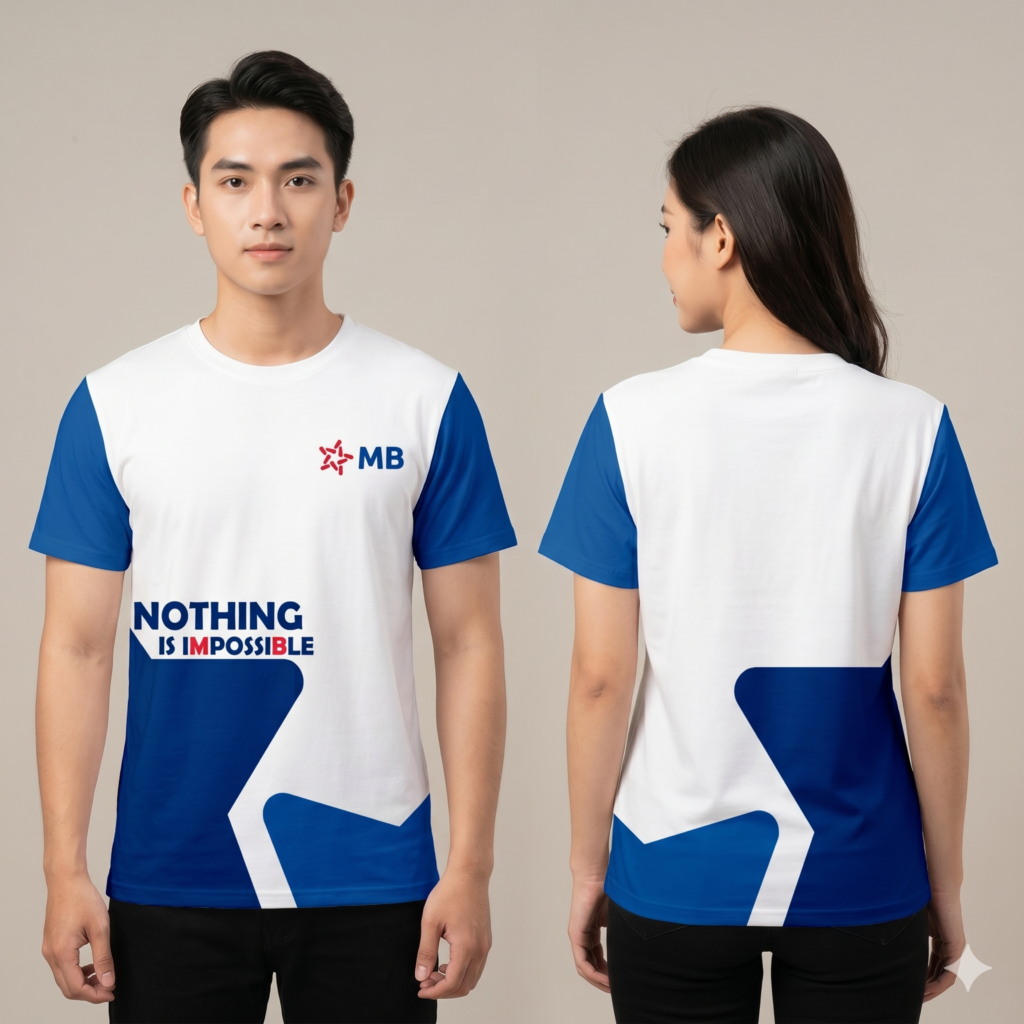 Mẫu đồng phục team building màu xanh thiết kế phong cách Minimalism năm 2026