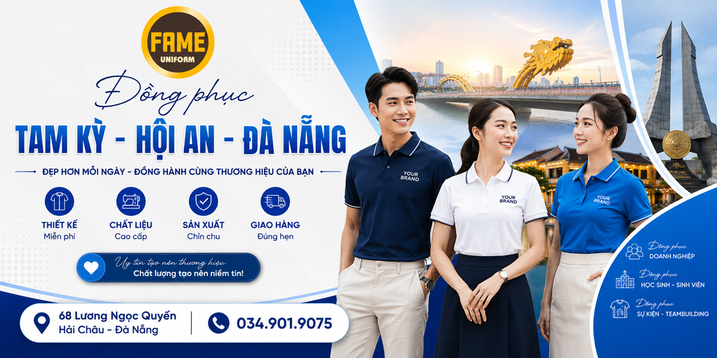 xưởng may áo Đoàn Thanh niên tại Đà Nẵng Fame Uniform