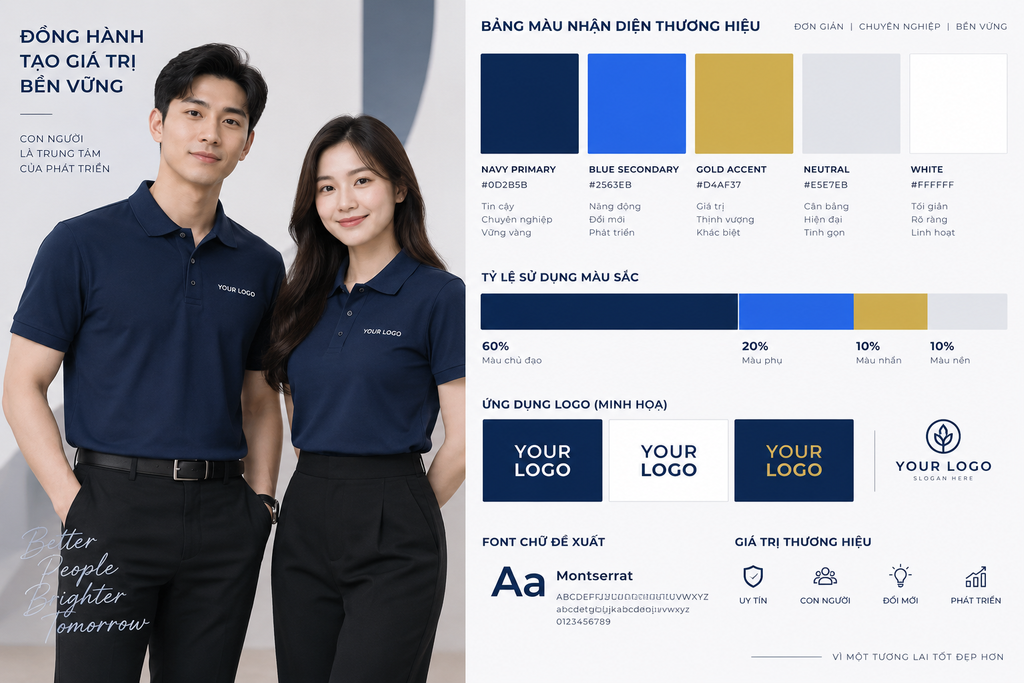 phối màu đồng phục áo polo đà nẵng fame