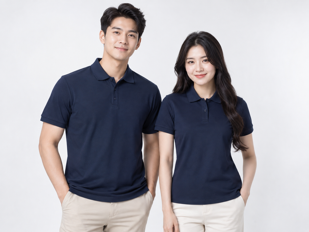 mẫu đồng phục áo polo đà nẵng fame màu navy
